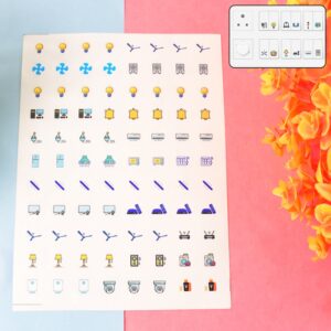 Pack of 10 Sheet Smart Switch Icon Sticker Sheet (10 Sheet, multi Icons)